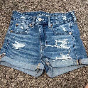 American Eagle Outfitters Distressed Blue Jean Shorts